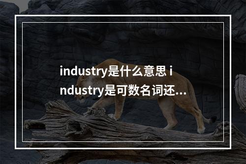 industry是什么意思 industry是可数名词还是不可数名词