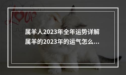 属羊人2023年全年运势详解 属羊的2023年的运气怎么样