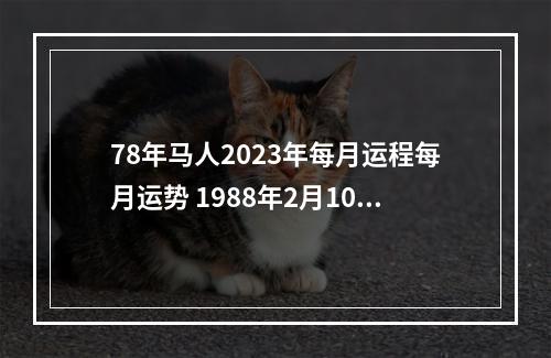 78年马人2023年每月运程每月运势 1988年2月10日属龙还是属兔