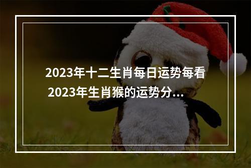 2023年十二生肖每日运势每看 2023年生肖猴的运势分析
