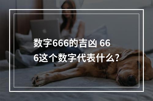 数字666的吉凶 666这个数字代表什么?