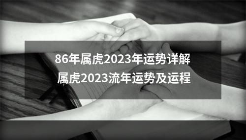 86年属虎2023年运势详解 属虎2023流年运势及运程