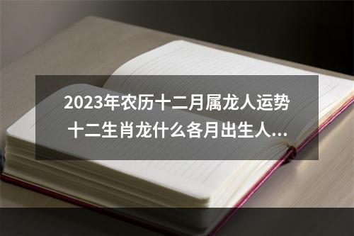 2023年农历十二月属龙人运势 十二生肖龙什么各月出生人运程