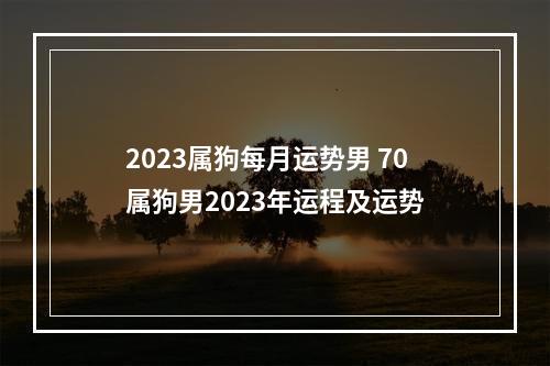 2023属狗每月运势男 70属狗男2023年运程及运势