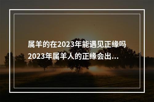 属羊的在2023年能遇见正缘吗2023年属羊人的正缘会出现吗 虎年羊人运程