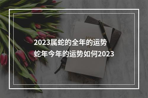 2023属蛇的全年的运势 蛇年今年的运势如何2023