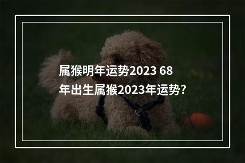 属猴明年运势2023 68年出生属猴2023年运势?