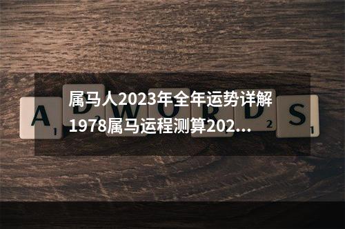 属马人2023年全年运势详解 1978属马运程测算2023