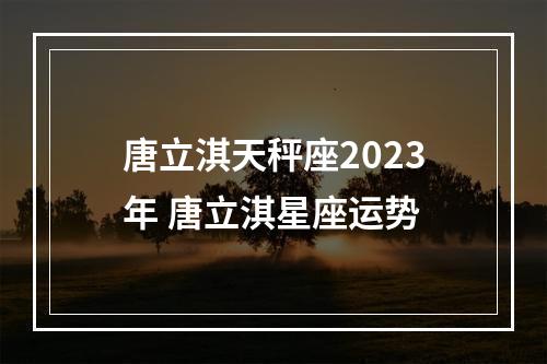 唐立淇天秤座2023年 唐立淇星座运势