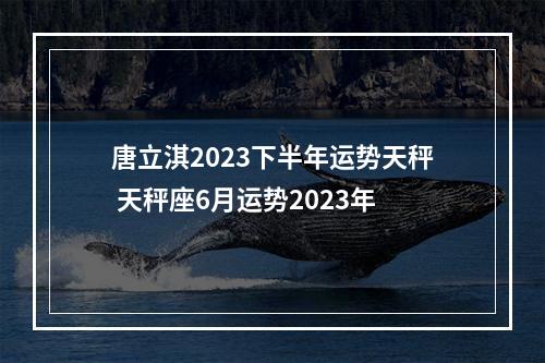 唐立淇2023下半年运势天秤 天秤座6月运势2023年