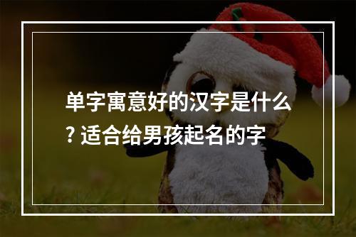 单字寓意好的汉字是什么? 适合给男孩起名的字