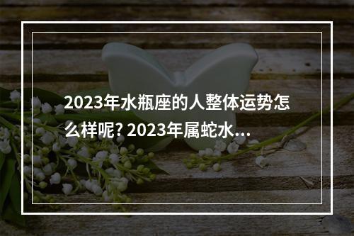 2023年水瓶座的人整体运势怎么样呢? 2023年属蛇水瓶座六月运势