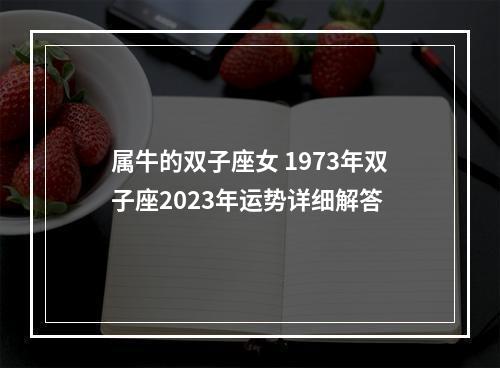 属牛的双子座女 1973年双子座2023年运势详细解答