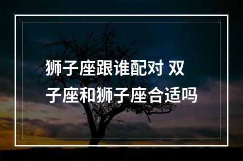 狮子座跟谁配对 双子座和狮子座合适吗