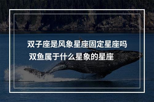 双子座是风象星座固定星座吗 双鱼属于什么星象的星座