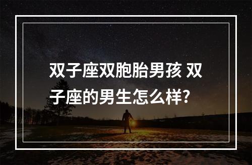 双子座双胞胎男孩 双子座的男生怎么样?