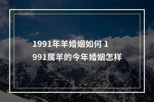 1991年羊婚姻如何 1991属羊的今年婚姻怎样