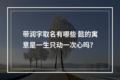 带润字取名有哪些 懿的寓意是一生只动一次心吗?