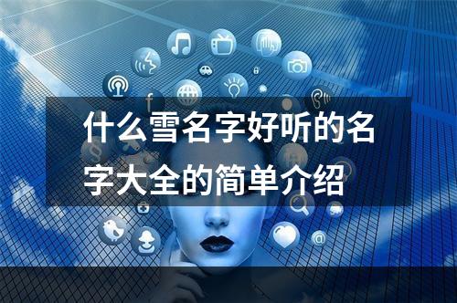 什么雪名字好听的名字大全的简单介绍