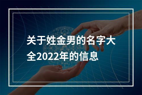 关于姓金男的名字大全2022年的信息