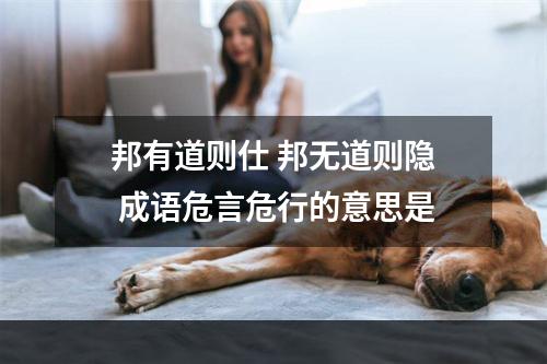邦有道则仕 邦无道则隐 成语危言危行的意思是