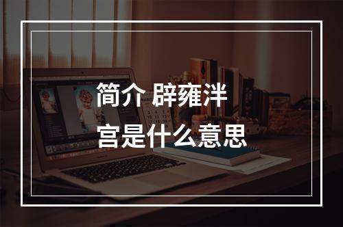 简介 辟雍泮宫是什么意思