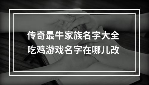 传奇最牛家族名字大全 吃鸡游戏名字在哪儿改