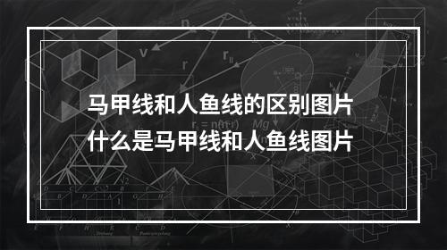 马甲线和人鱼线的区别图片 什么是马甲线和人鱼线图片