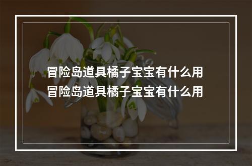 冒险岛道具橘子宝宝有什么用 冒险岛道具橘子宝宝有什么用