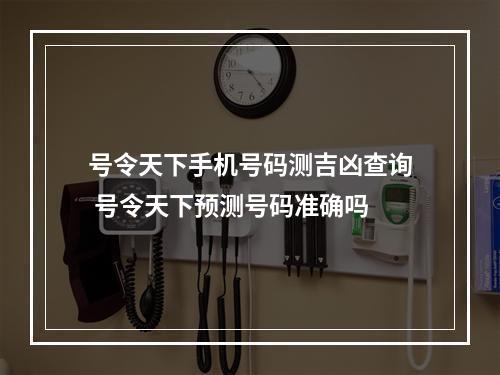 号令天下手机号码测吉凶查询 号令天下预测号码准确吗