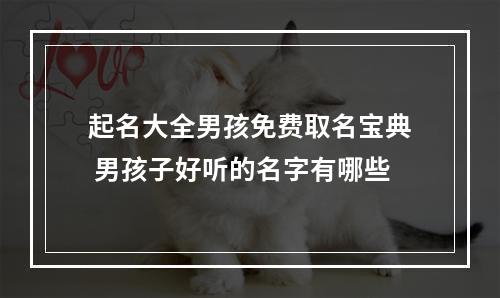起名大全男孩免费取名宝典 男孩子好听的名字有哪些