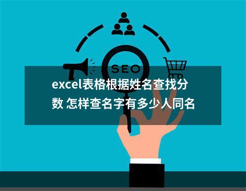 excel表格根据姓名查找分数 怎样查名字有多少人同名