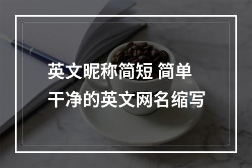 英文昵称简短 简单干净的英文网名缩写