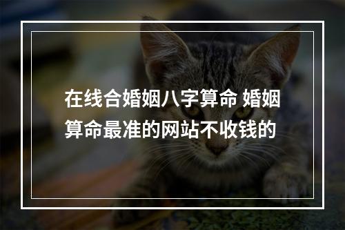 在线合婚姻八字算命 婚姻算命最准的网站不收钱的