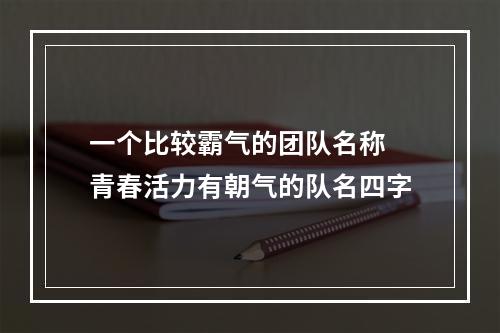 一个比较霸气的团队名称 青春活力有朝气的队名四字