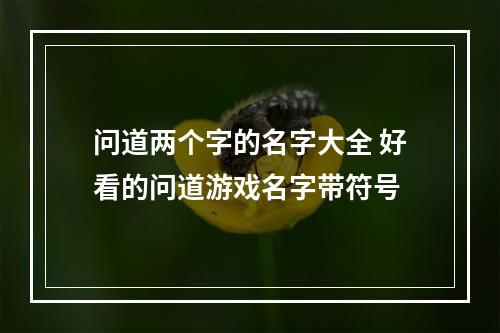 问道两个字的名字大全 好看的问道游戏名字带符号