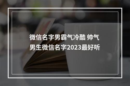 微信名字男霸气冷酷 帅气 男生微信名字2023最好听