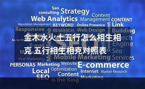 金木水火土五行怎么相生相克 五行相生相克对照表