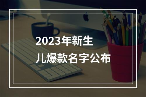 2023年新生儿爆款名字公布