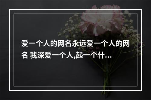 爱一个人的网名永远爱一个人的网名 我深爱一个人,起一个什么样的网名好