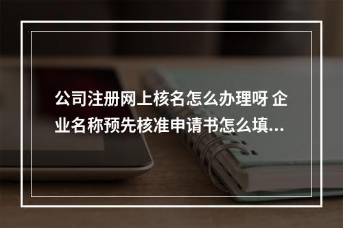 公司注册网上核名怎么办理呀 企业名称预先核准申请书怎么填写