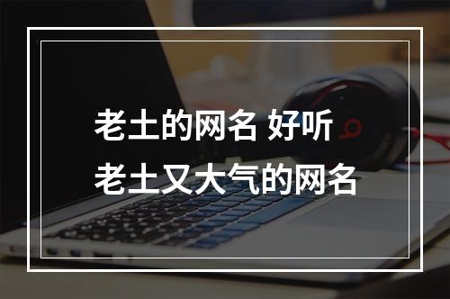 老土的网名 好听老土又大气的网名