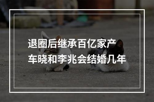 退圈后继承百亿家产 车晓和李兆会结婚几年