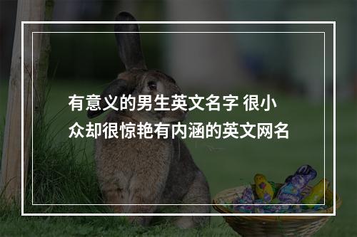 有意义的男生英文名字 很小众却很惊艳有内涵的英文网名