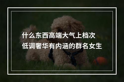 什么东西高端大气上档次 低调奢华有内涵的群名女生