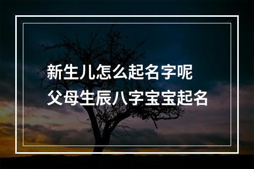新生儿怎么起名字呢 父母生辰八字宝宝起名