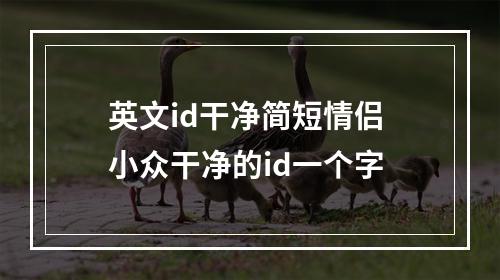 英文id干净简短情侣 小众干净的id一个字