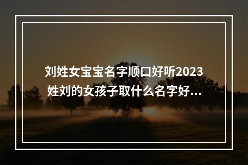 刘姓女宝宝名字顺口好听2023 姓刘的女孩子取什么名字好听