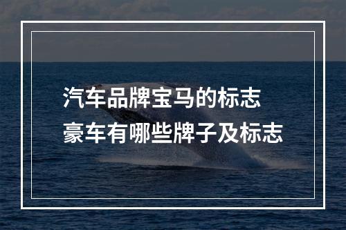 汽车品牌宝马的标志 豪车有哪些牌子及标志