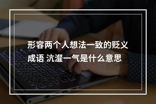 形容两个人想法一致的贬义成语 沆瀣一气是什么意思